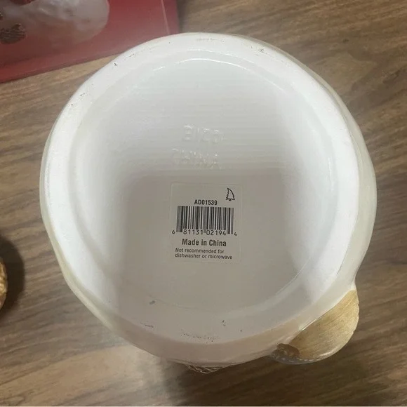 Holiday Time Ceramic Cookie Jar Snowman with Pie‎ Christmas Holiday Decor - Picture 8 of 12